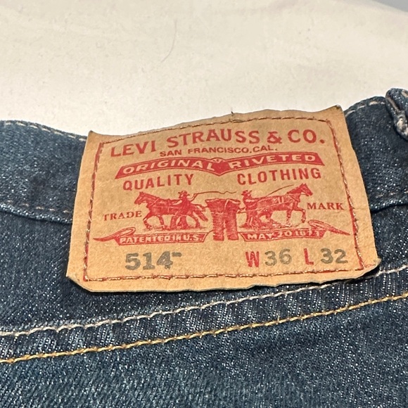 Levi’s 514 Bootcut Jeans Men W34 L32 – Dark Blue Wash, EUC - Picture 3 of 7